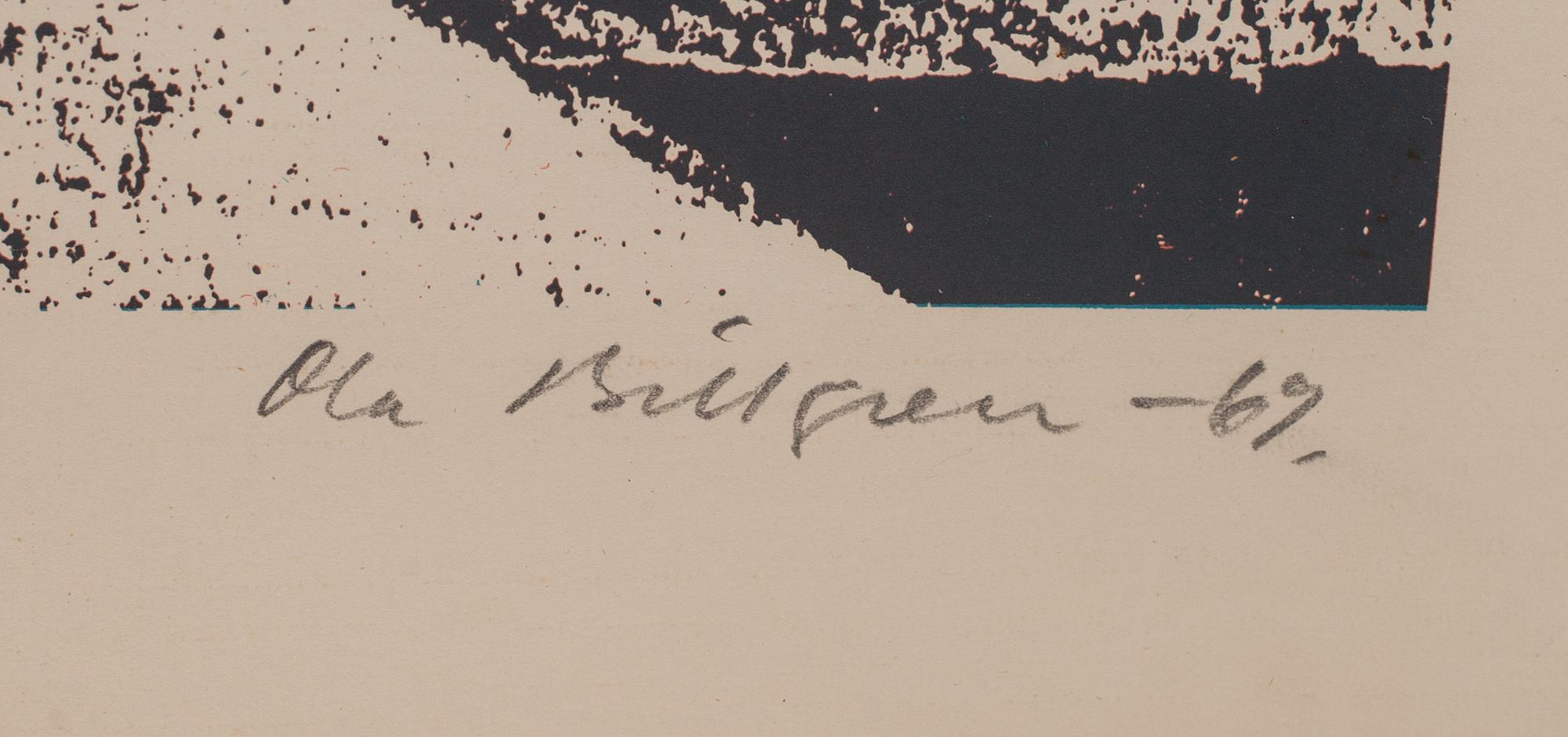 OLA BILLGEN, färglitografi, signerad och daterad -69, numrerad 202/260.