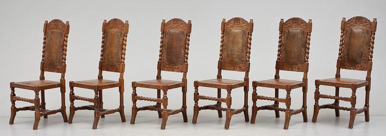 STOLAR, 6 st, barockstil, 1900-talets början.