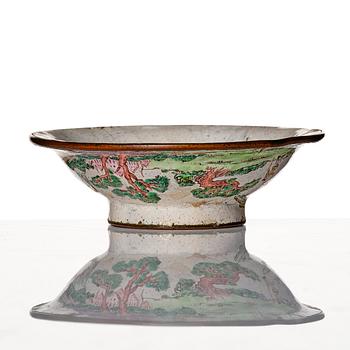 Skål, emalj på koppar. Qingdynastin, 1700-tal.