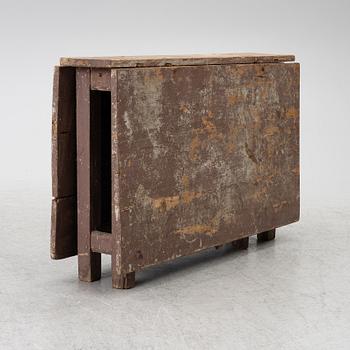 Drop-leaf table, folk art, 19th century.