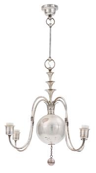 An Elis Bergh white metal ceiling lamp, C.G. Hallberg, Stockholm 1920's.