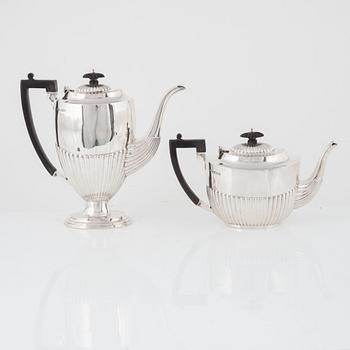 Jenkins & Timm, kaffekanna samt tekanna, silver, Sheffield 1896.