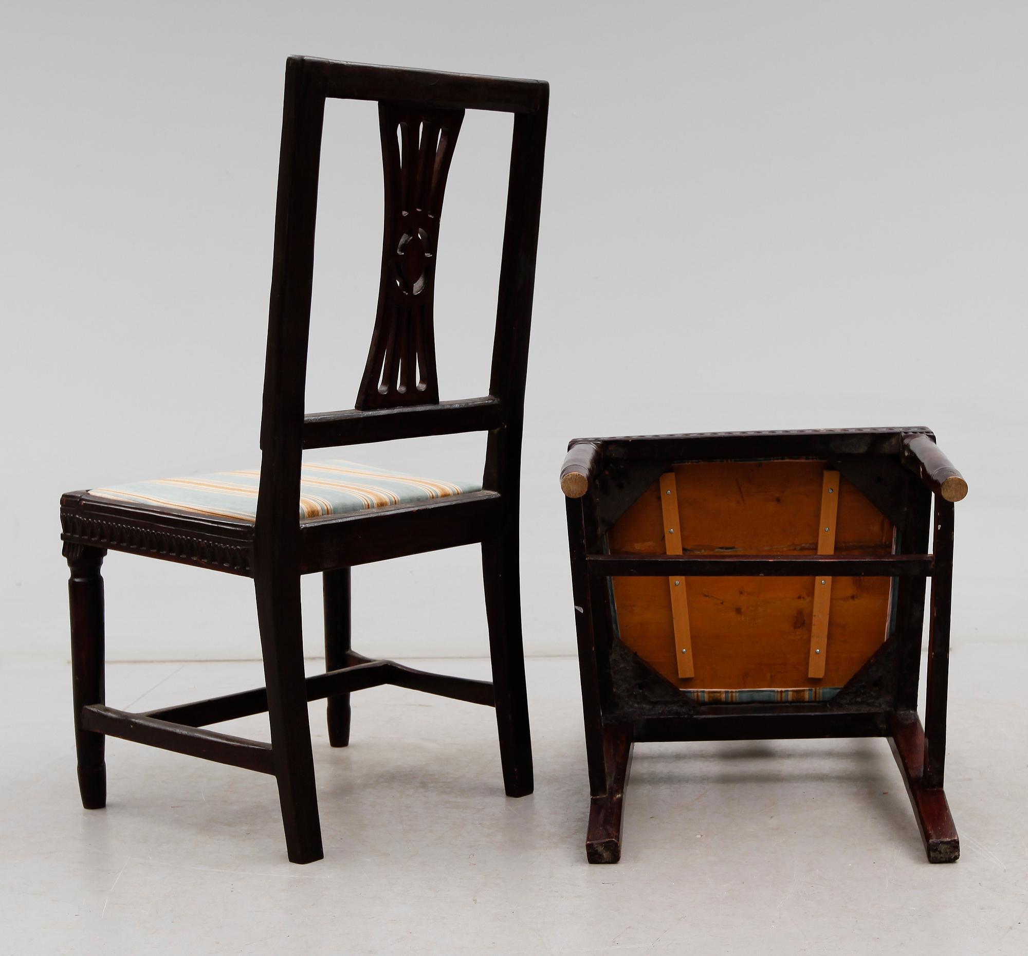 STOLAR, 1 par, sengustavianska, omkring år 1800.
