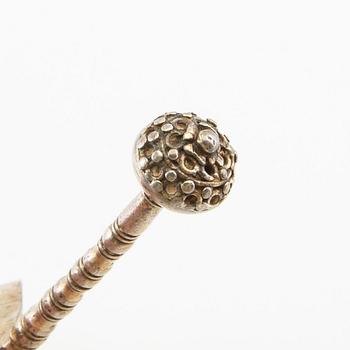 Soup ladle, partially gilded silver, 18th century.