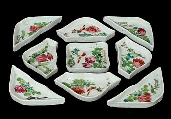 KABARET, 9 delar, porslin, Kina, 1800-tal.