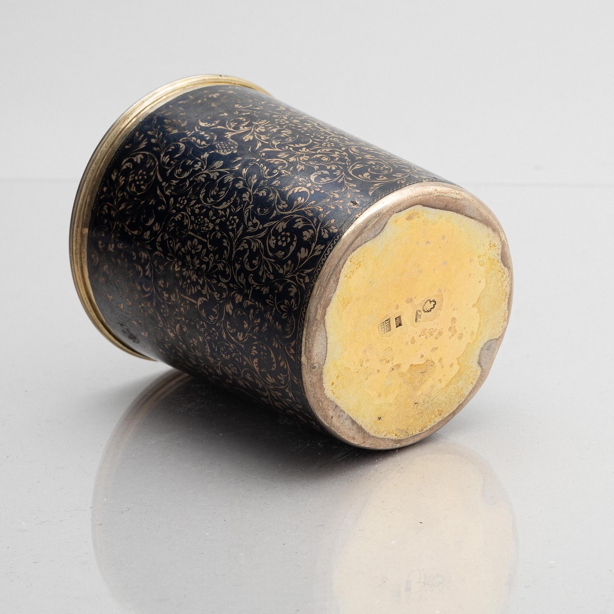 A Russian silver beaker, unidentified maker's mark, assay master Nicholai Bubrovin, Moscow 1829.