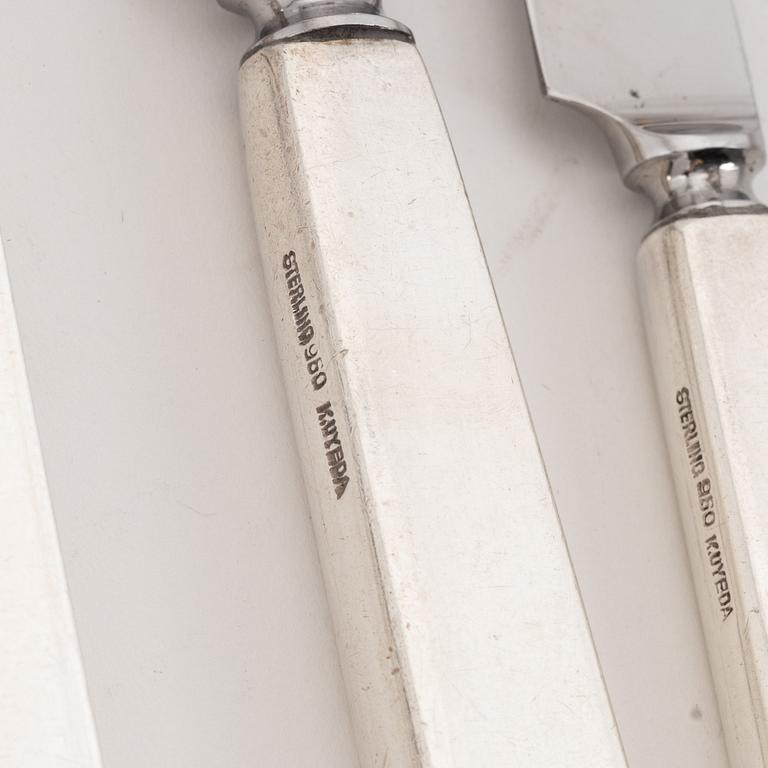 A Japanese sterling silver cutlery, mark of K. Uyeda, 20th century (98 pieces).