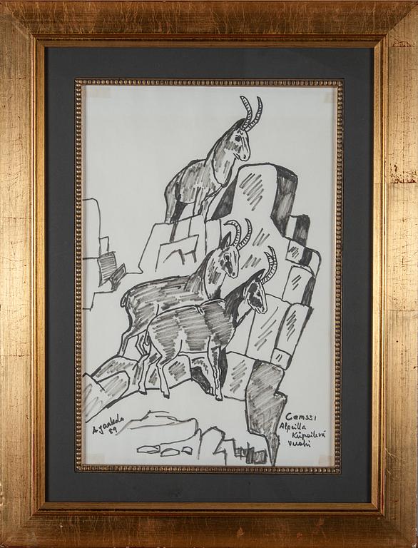 ALPO JAAKOLA, tusch, signerad och daterad -89.