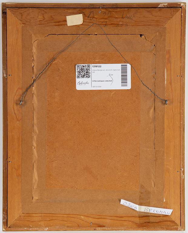 Oskar Bergman, akvarell, signerad.