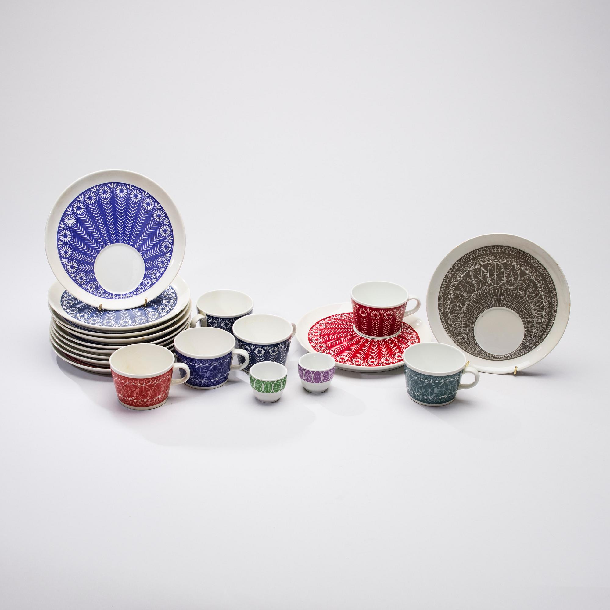 SERVISDELAR, 19 st, "Pikapala-astiat" (Frukostset), Arabia 1961-66.