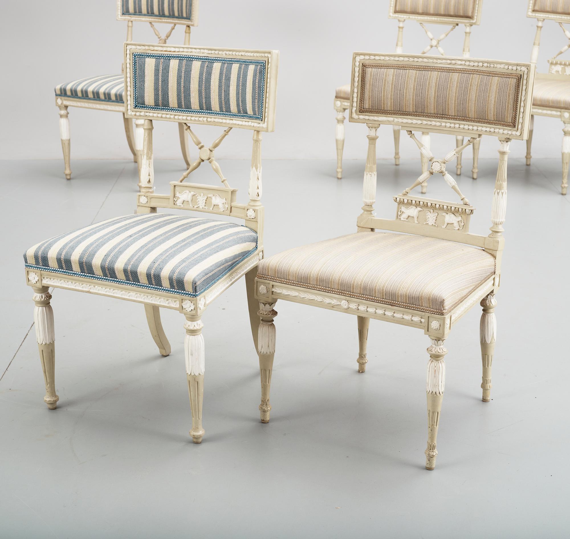 STOLAR, 2+3, sengustavianska resp sengustaviansk stil, tidigt 1800-tal resp omkring 1900.