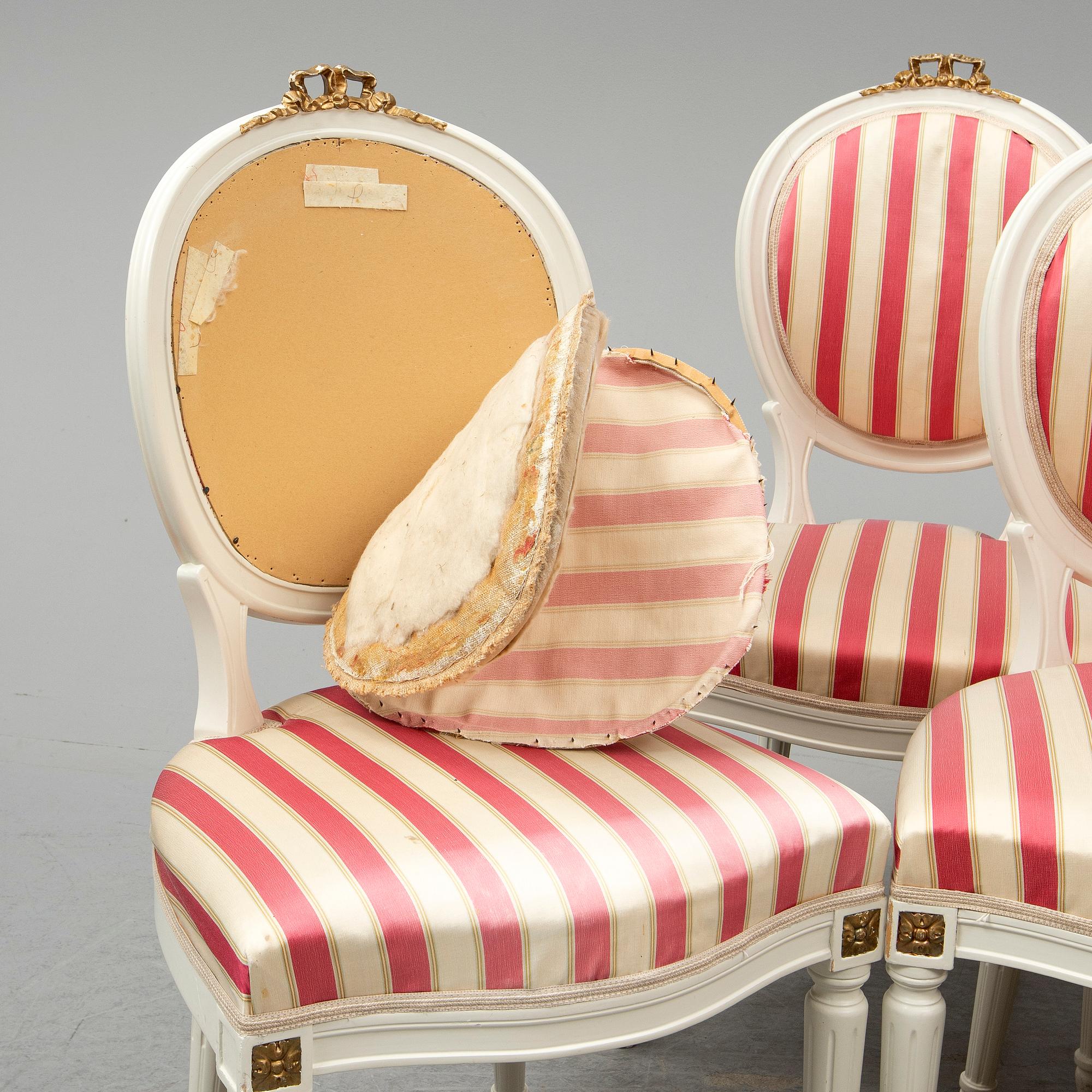 A set of 12 Swedish chairs, gustavian style, for NK (Nordiska Kompaniet), mid 20th century.