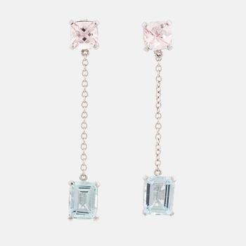 Aquamarine and morganite earrings.