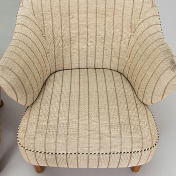 Flemming Lassen, fåtöljer, ett par, tillverkad av Asko 1952-1956.