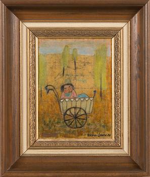 Nikolai Lehto, olja på pannå, signerad och daterad -75.