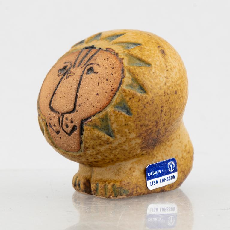 Lisa Larson, figurines, a set of four stoneware figurines including 'Lejon mini' from the series 'Afrika', Gustavsberg.