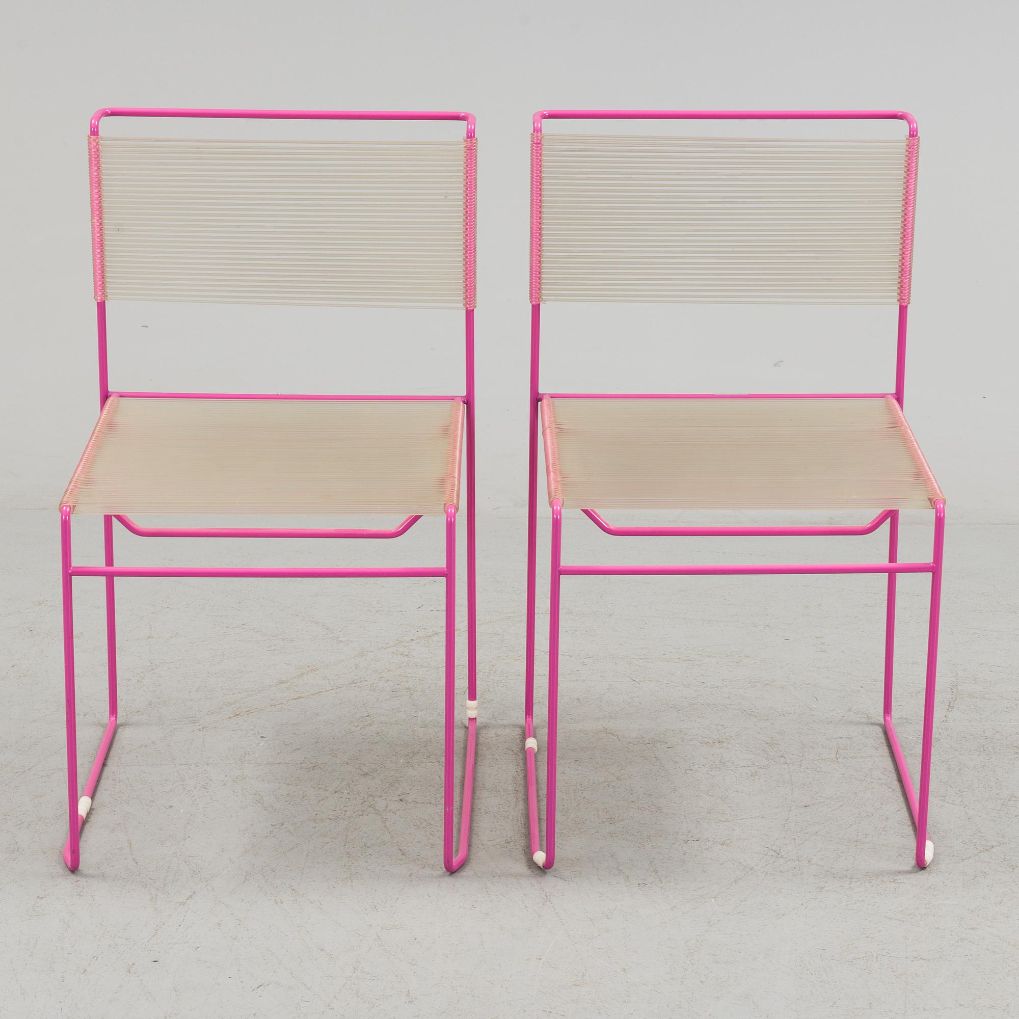 CHAIRS, a pair, "Fly Line" by CMP-padova Italy, second half of the 20th century. Signed with label.
