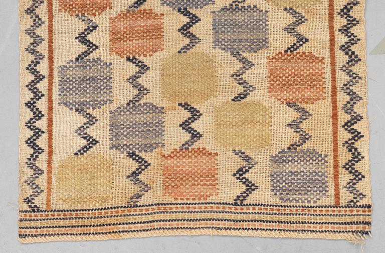 Märta Måås-Fjetterström, A textile, "Skaftblomman", flat weave, ca 131,5 x 47 cm, signed MMF.