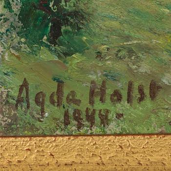 AGDA HOLST, oil on panel, signed and dated 1944,