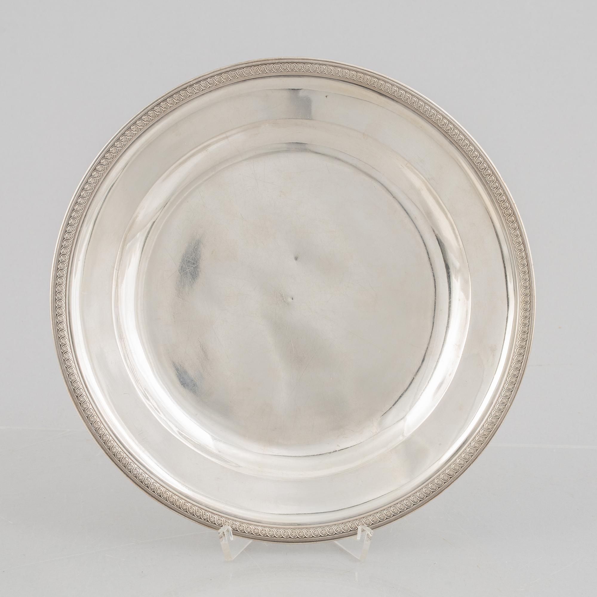 An Austrian silver dish, mark of Ignaz Sebastian Würth (b 1746, active 1768 - 1834), Vienna, 1796.