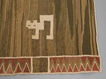 Barbro Nilsson, Matto,"Slottet", flat weave, ca 280-282 x 295,5-309,5 cm, designed by Barbro Nilsson, unsigned.
