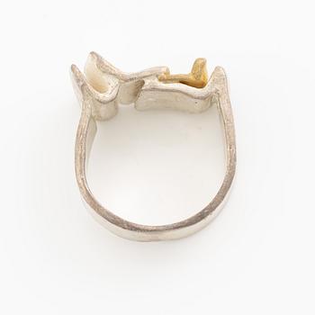 Ring, silver och förgyllt silver.