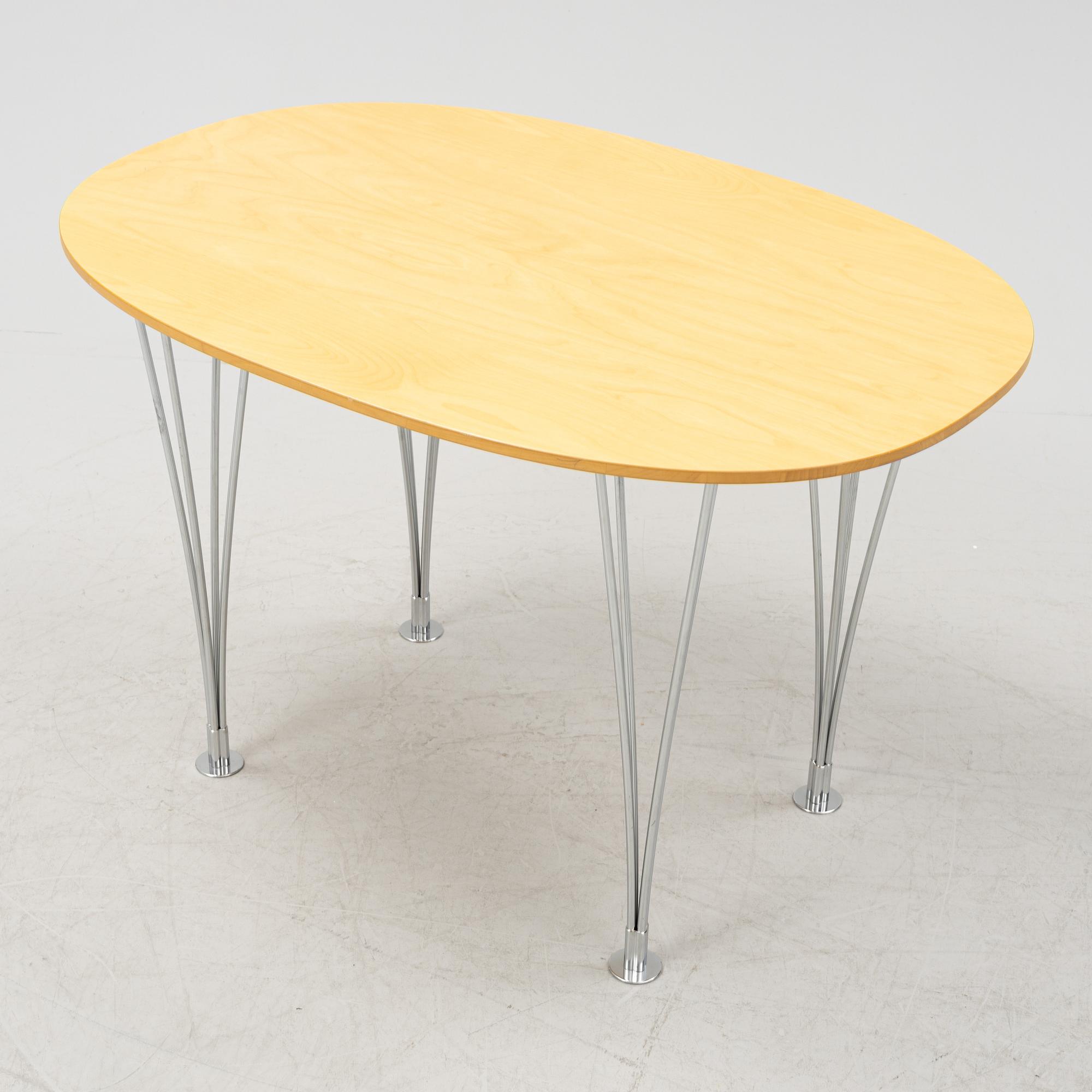 Bruno Mathsson & Piet Hein, a birch 'Superellips' table, Bruno Mathsson International AB, Värnamo, 2003.