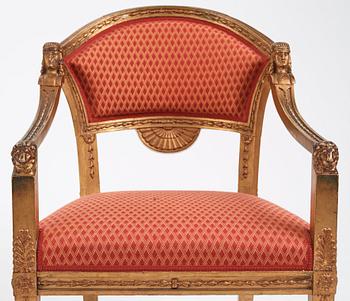 A pair of Swedish chairs in N C Salton's manner,  19th century.