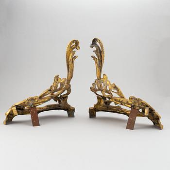 Eldhundar, ett par, Louis XV-stil, 1800-talets slut.