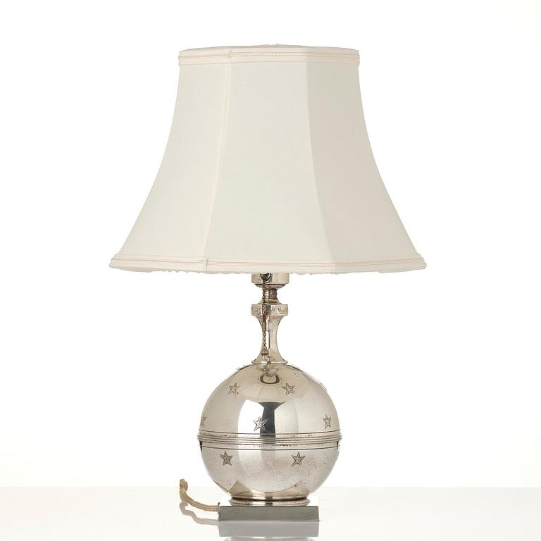 Jacob Ängman, a rare table lamp, Guldsmedsaktiebolaget, Stockholm, ca 1930.