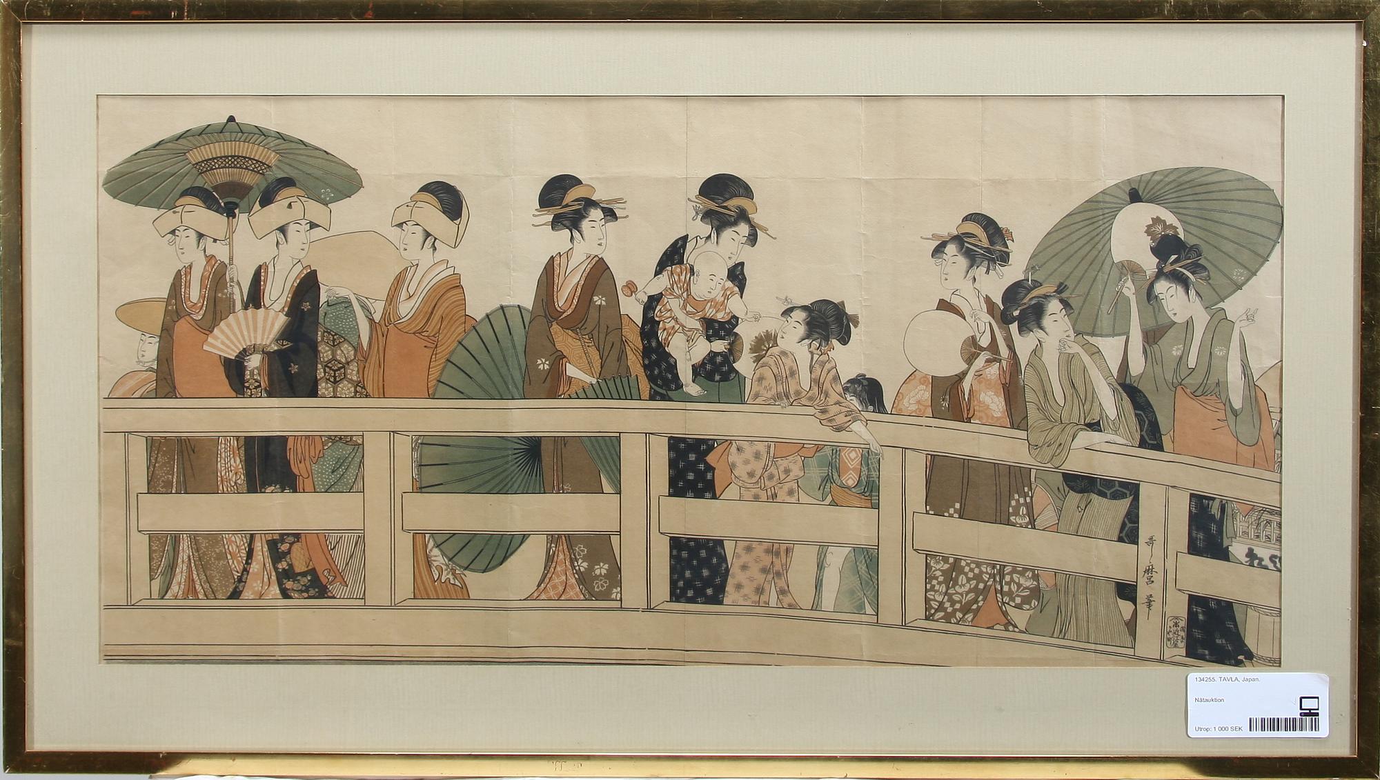 OKÄND KONSTNÄR, färglitografi, Japan.