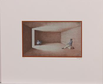 PAUL WUNDERLICH, mapp med 4 färglitografier samt 3 fotoseriegrafier av Karin Szekessy, sign o numr 14/60.