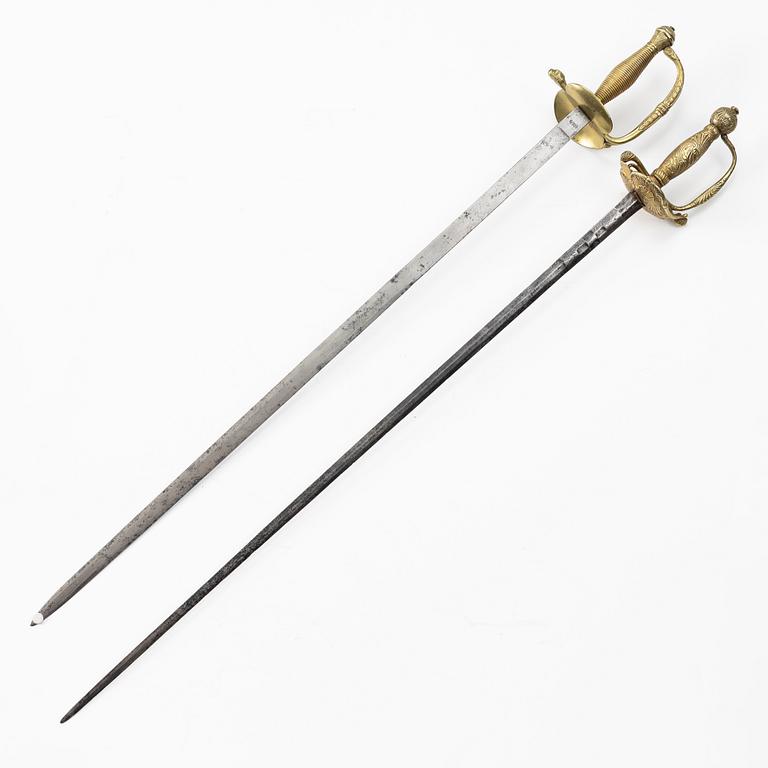 Värjor, 2 st. 17/1800-tal.