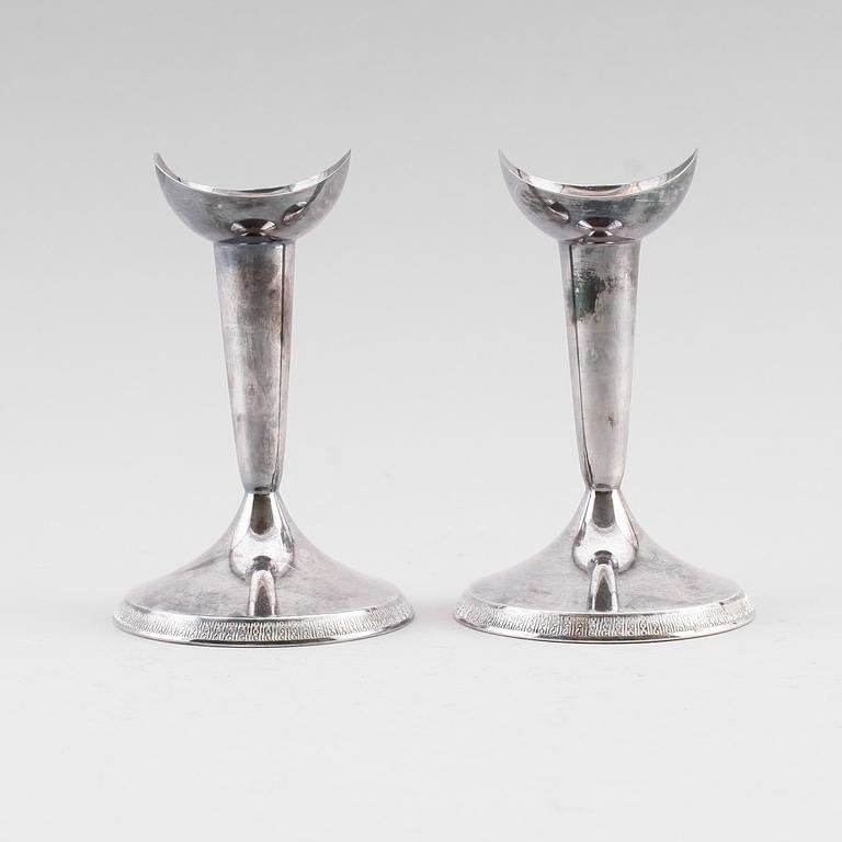 LJUSSTAKAR, 1 par, silver, GAB, Stockholm 1964.