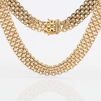 COLLIER, 18K guld, svenska stämplar, 1968. Vikt ca 41 g.