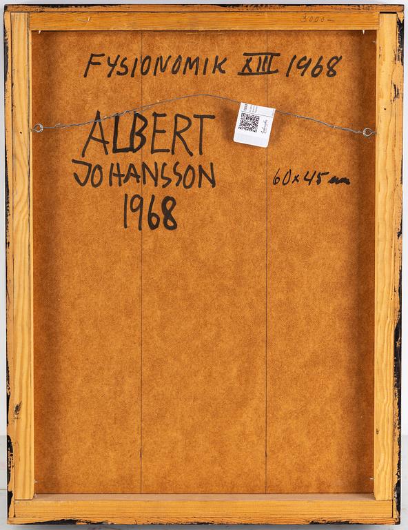 ALBERT JOHANSSON, bemålat assemblage på pannå, signerad och daterad 1968 a tergo.