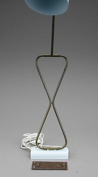 VÄGGLAMPA, mässing och stål, 1950-tal.