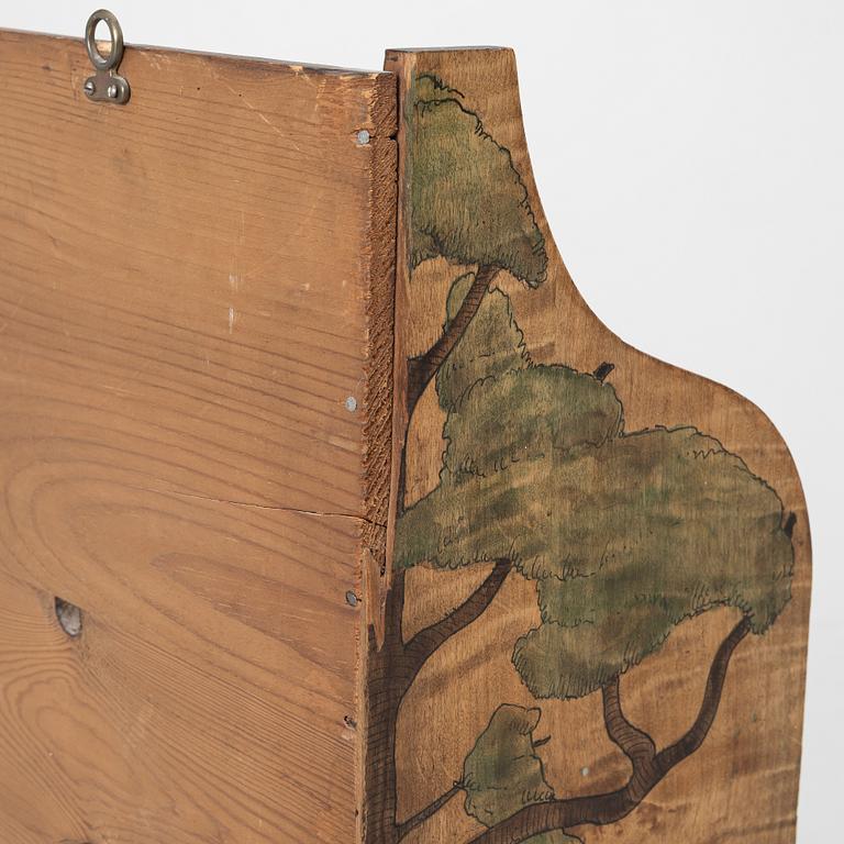 Märta Lindblom, & Carl Otto Lundgren, wall cabinet, signed and dated 1899.