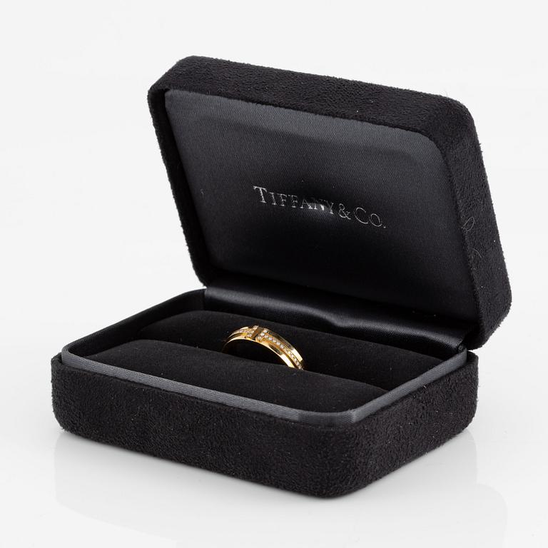 Ring, Tiffany & Co, 18K guld med briljantslipade diamanter.