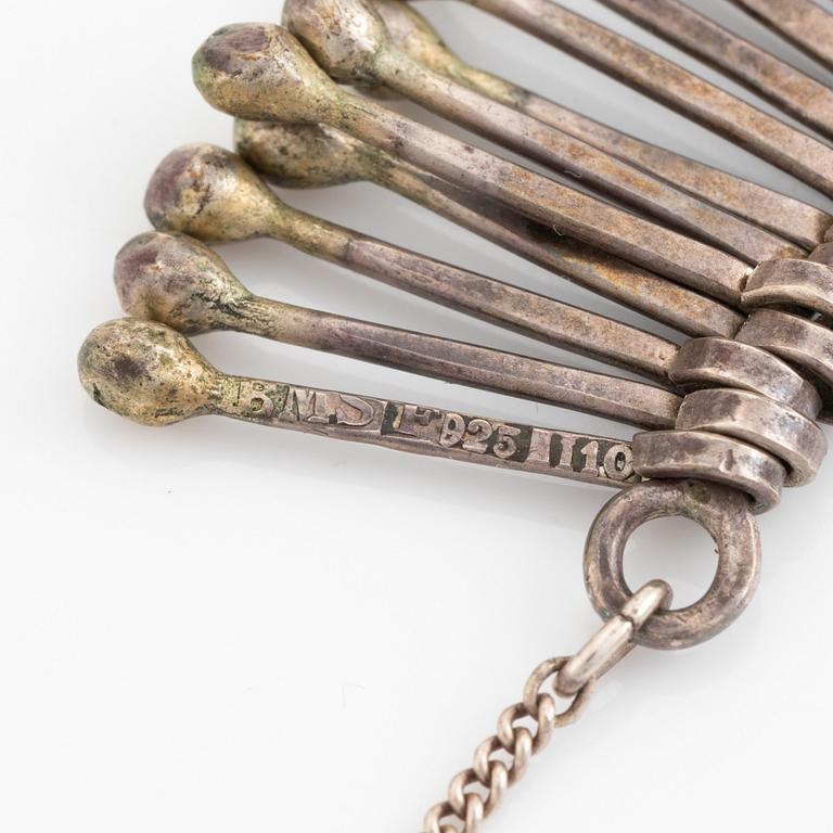 Earrings and necklace,  Birgitta Sanitate ,silver.