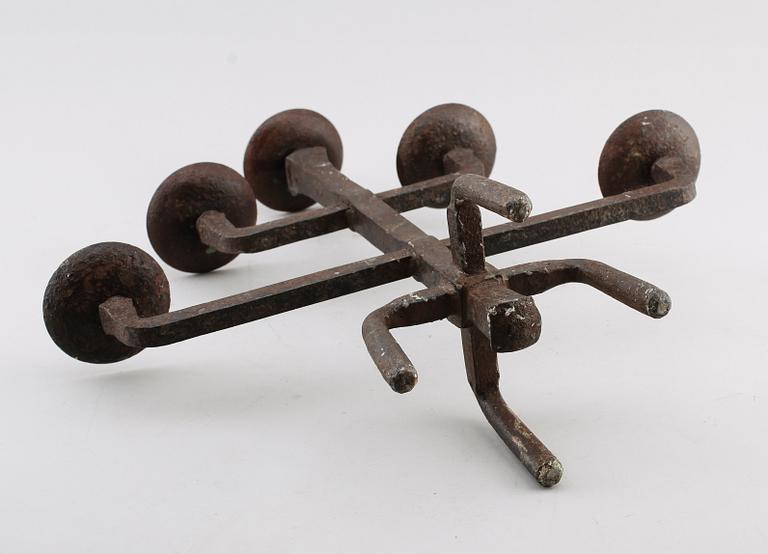 LJUSSTAKE, smide, allmoge, 1800-tal.