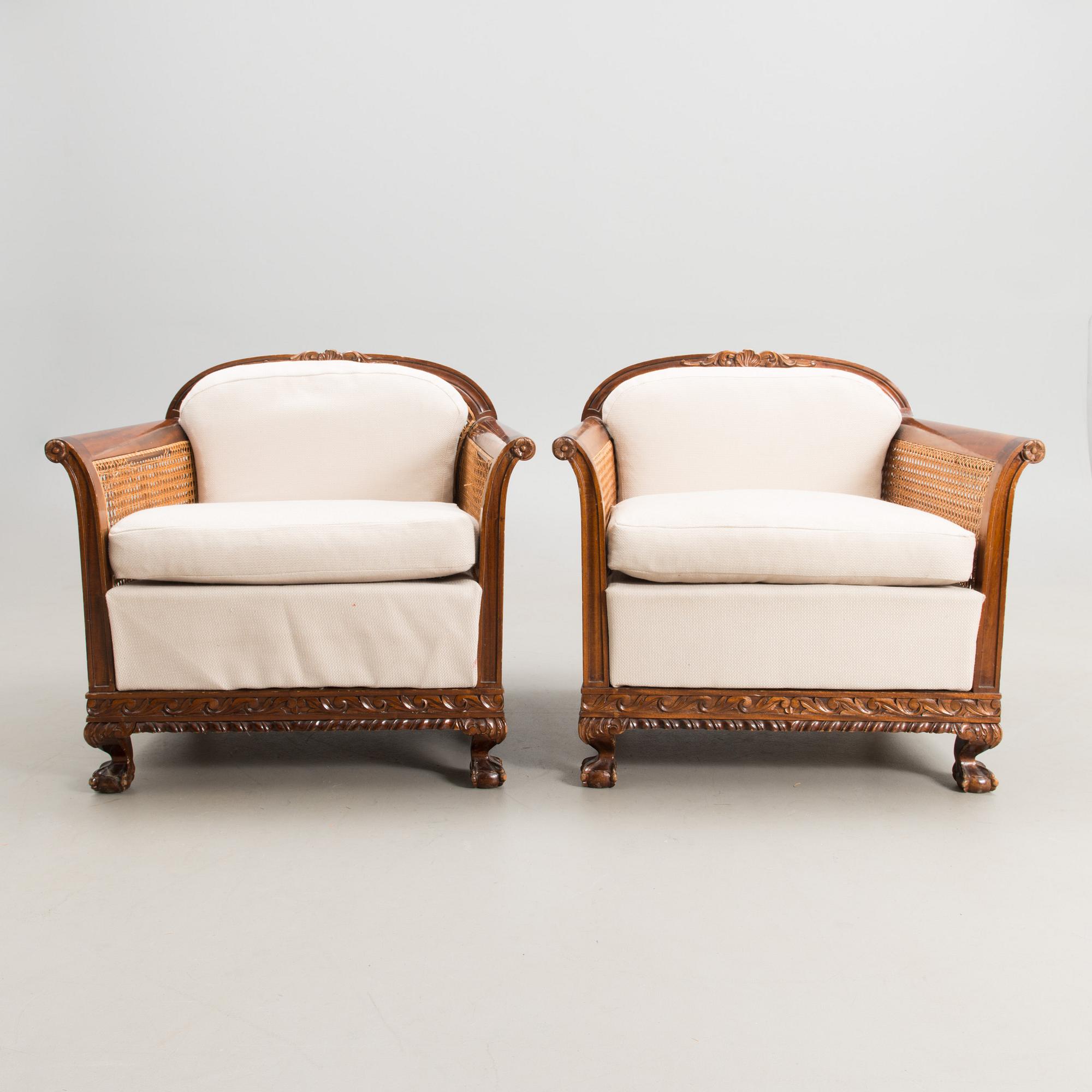 NOJATUOLIPARI, chippendale-tyylinen, Mobilia, 1940-luku.