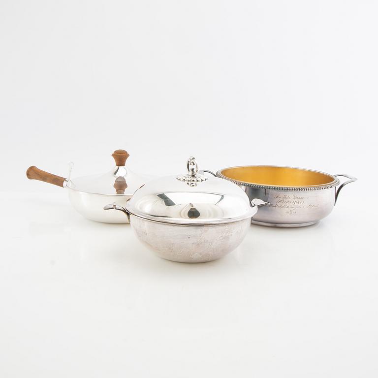 Serveringskarotter 6 st nysilver 1900-talets första hälft/mitt.