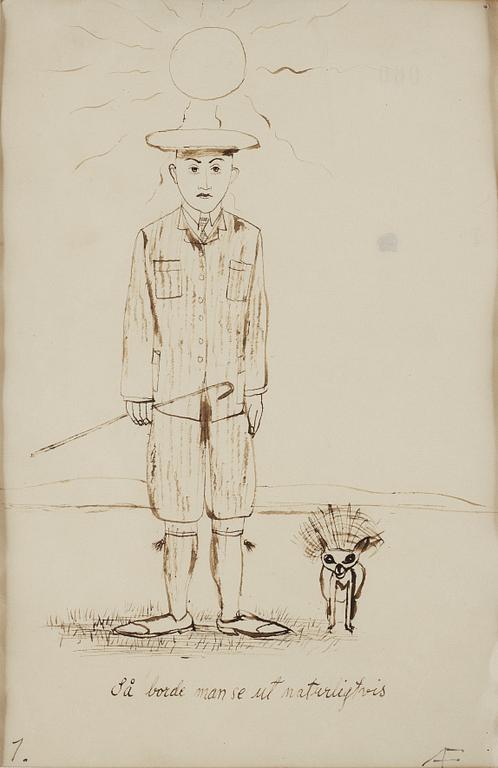 AXEL FRIDELL, tuschteckningar, 2 st, samramade, signerade med monogram AF. Utförda omkring 1929.
