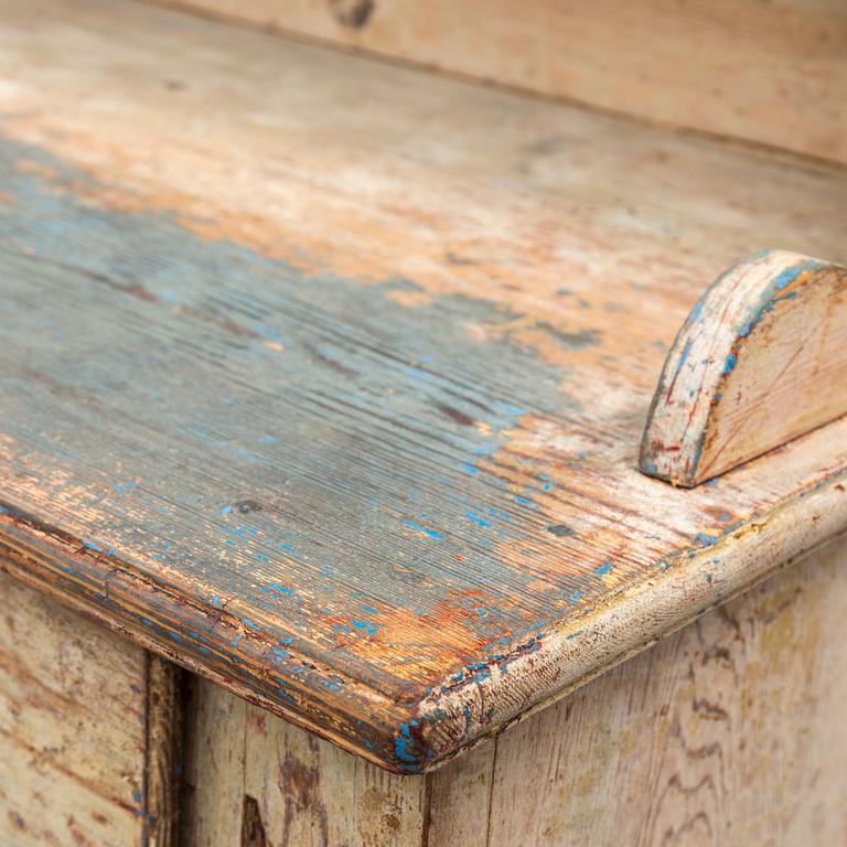 A provincial Gustavian painted pine sideboard, early 19th Century.