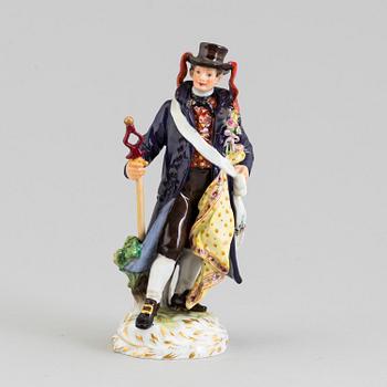 A Meissen porcelain figure of a man, circa 1900.