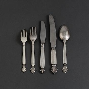 5 pcs of silver cutlery. George Jensen, "Dronnig".