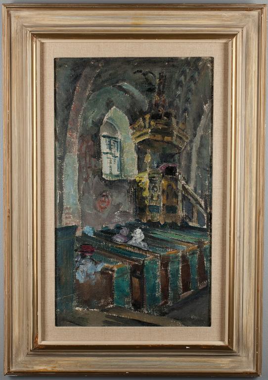 EMIL RAUTALA, olja på skiva,