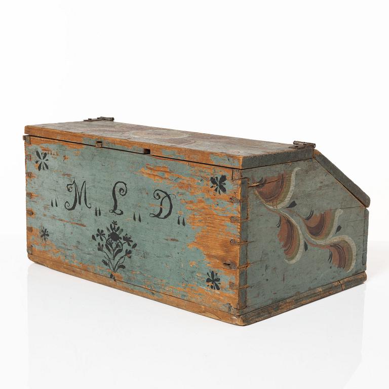 A Swedish painted box, 19th Century.