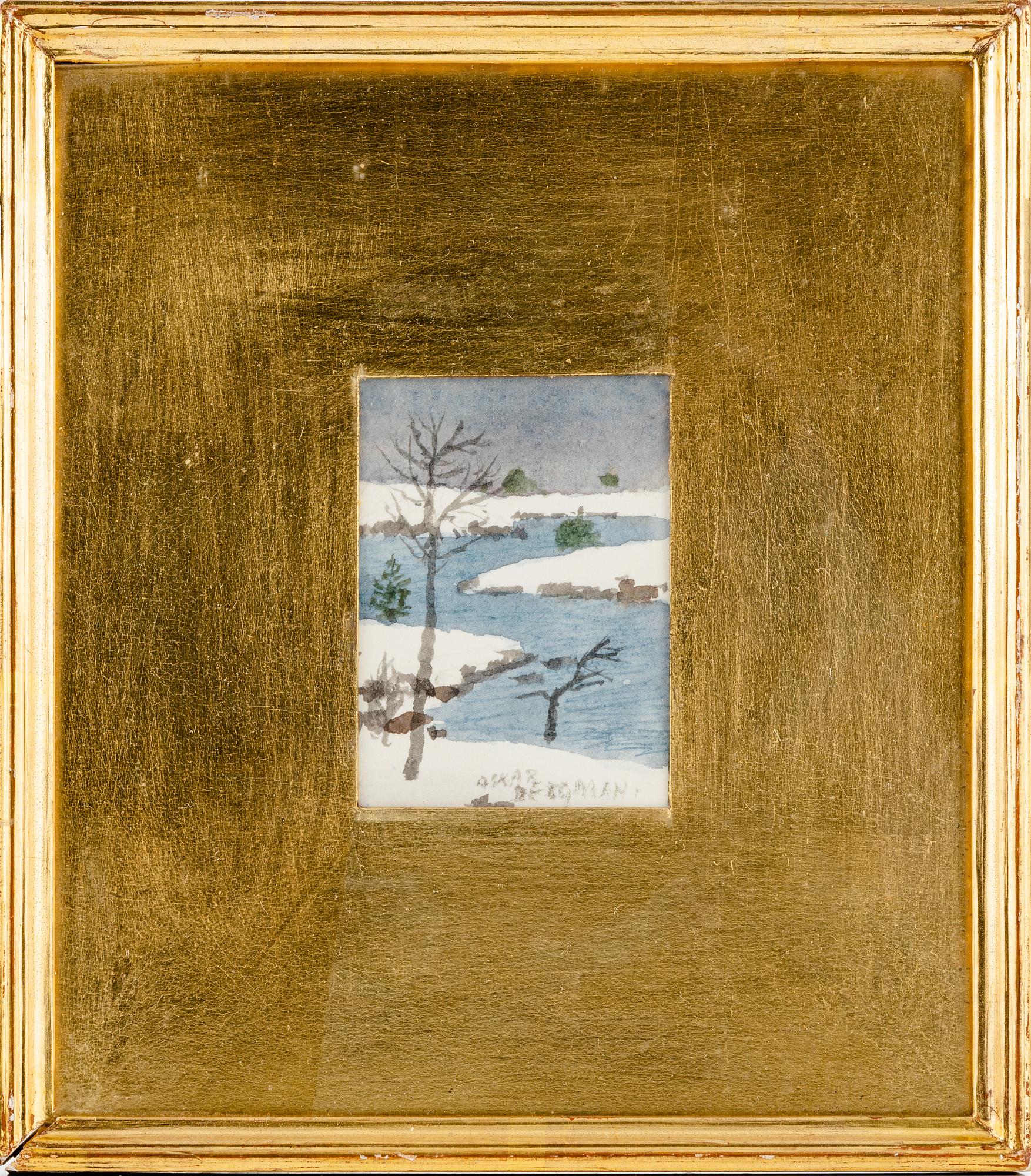 Oskar Bergman, two watercolours, signed.